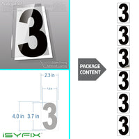 Black vinyl number stickers with background - product gallery