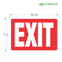 Exit sign sticker – adhesive vinyl, 10x7 in, 6-pack, view 4