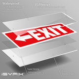 Exit sign with directional arrows — plastic, left arrow, 12 x 4 inch