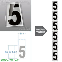 Black vinyl number stickers with background - product gallery