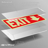 Glow in the dark exit sign with arrows — plastic, down arrow, 12 x 4 inch