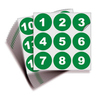Consecutive Number Stickers 1–100 – Round Vinyl Labels, 7 Colors