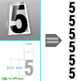 Black vinyl number stickers with background - product gallery