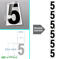 Black vinyl number stickers with background - product gallery
