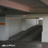 Exit sign with directional arrows — plastic, up arrow, 12 x 4 inch