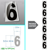 Black vinyl number stickers with background - product gallery