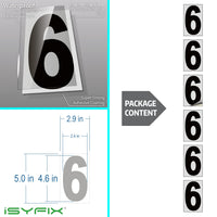 Black vinyl number stickers with background - product gallery