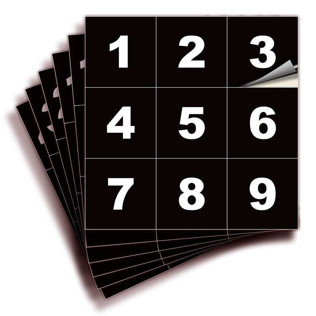 Square Consecutive Number Stickers - 1 to 50