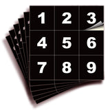 Square Consecutive Number Stickers 1–50 – Vinyl Labels, 7 Colors