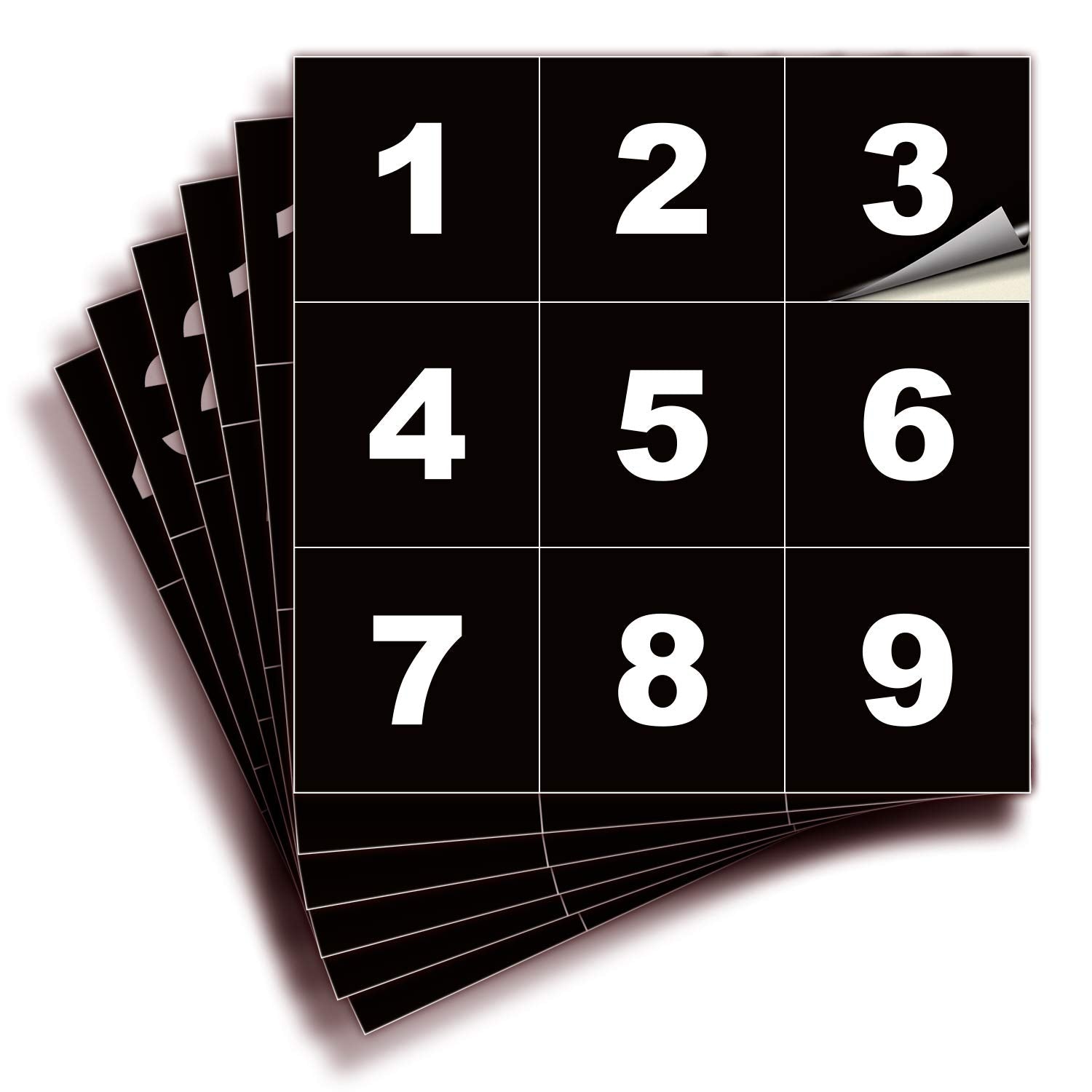 Square Consecutive Number Stickers - 1 to 50
