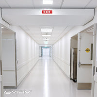 Exit sign with directional arrows — aluminum, right & left, 12 x 4 inch