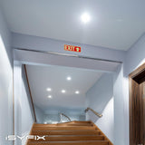 Glow in the dark exit sign with arrows — adhesive vinyl, up arrow, 12 x 4 inch