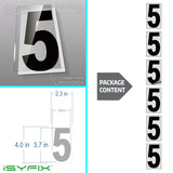 Black vinyl number stickers with background - product gallery