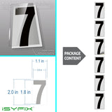 Black vinyl number stickers with background - product gallery