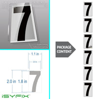 Black vinyl number stickers with background - product gallery