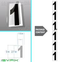 Black vinyl number stickers with background - product gallery