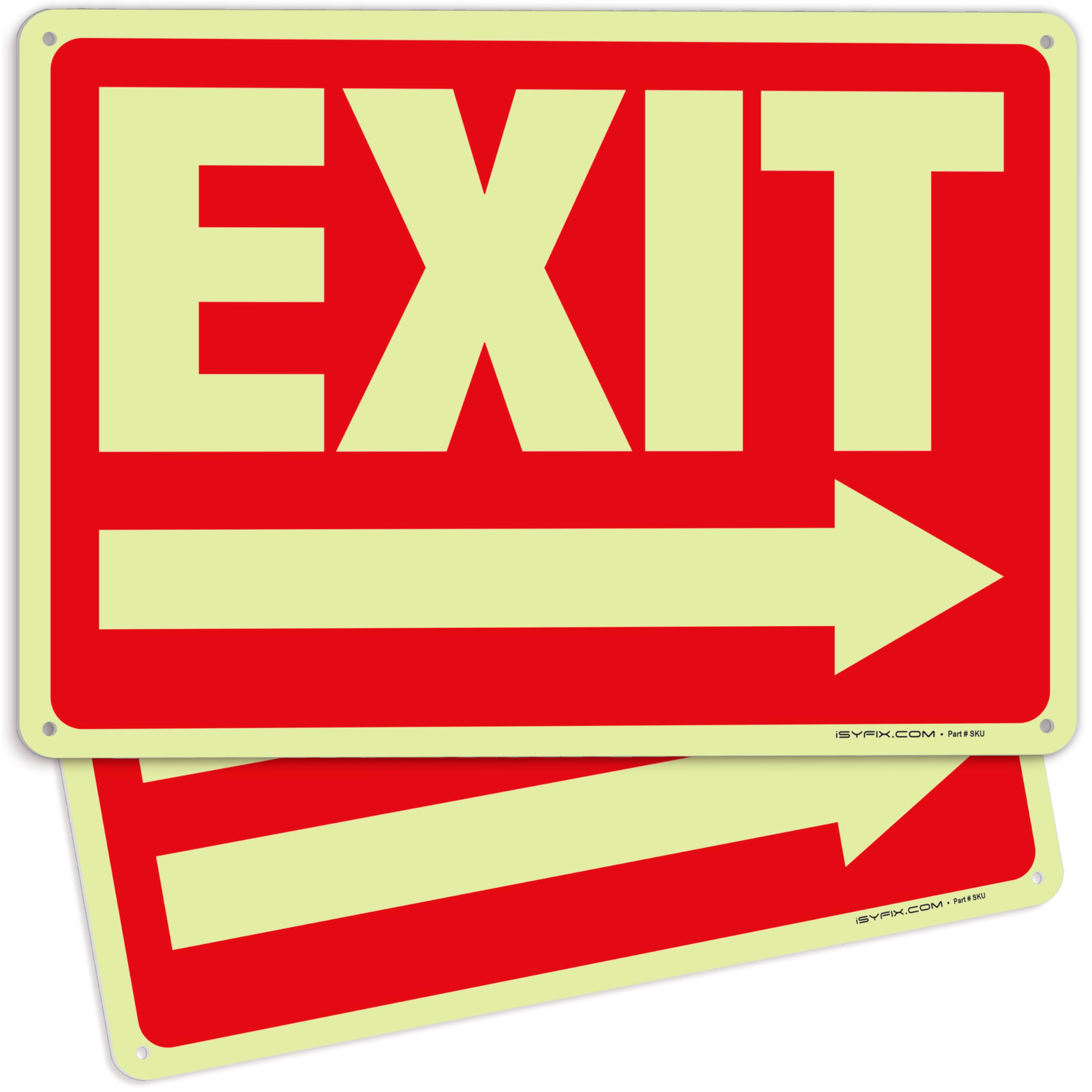 Exit Signs - Glow in the Dark Red
