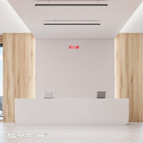 Exit sign with directional arrows — plastic, right & left, 12 x 4 inch