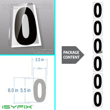 Black vinyl number stickers with background - product gallery