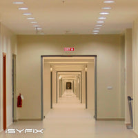 Exit sign with directional arrows — plastic, up arrow, 12 x 4 inch