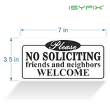 No soliciting sign sticker – white, close-up