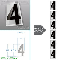 Black vinyl number stickers with background - product gallery