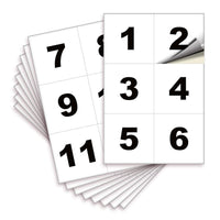 Square Consecutive Number Stickers 1–50 – Vinyl Labels, 7 Colors