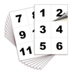 Square Consecutive Number Stickers - 1 to 50