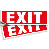 Exit sign with directional arrows — adhesive vinyl, standard, 12 x 4 inch