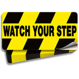 Watch Your Step Floor Decals — Anti-Slip Yellow & Black Caution Stickers