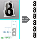 Black vinyl number stickers with background - product gallery