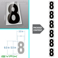 Black vinyl number stickers with background - product gallery