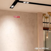 Exit sign with directional arrows — aluminum, right arrow, 12 x 4 inch