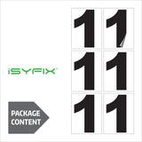 Number 1 vinyl sticker – black, 6 inch, in use