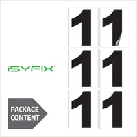 Number 1 vinyl sticker – black, 6 inch, in use