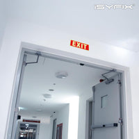 Glow in the dark exit sign with arrows — plastic, standard, 12 x 4 inch