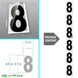 Black vinyl number stickers with background - product gallery