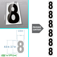 Black vinyl number stickers with background - product gallery