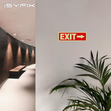 Glow in the dark exit sign with arrows — aluminum, right arrow, 12 x 4 inch