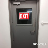 Exit sign sticker – adhesive vinyl, 10x7 in, 6-pack