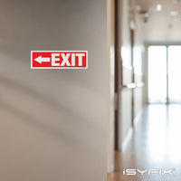Exit sign with directional arrows — adhesive vinyl, left arrow, 12 x 4 inch