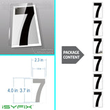 Black vinyl number stickers with background - product gallery