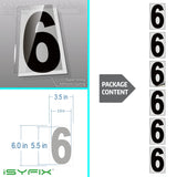 Black vinyl number stickers with background - product gallery