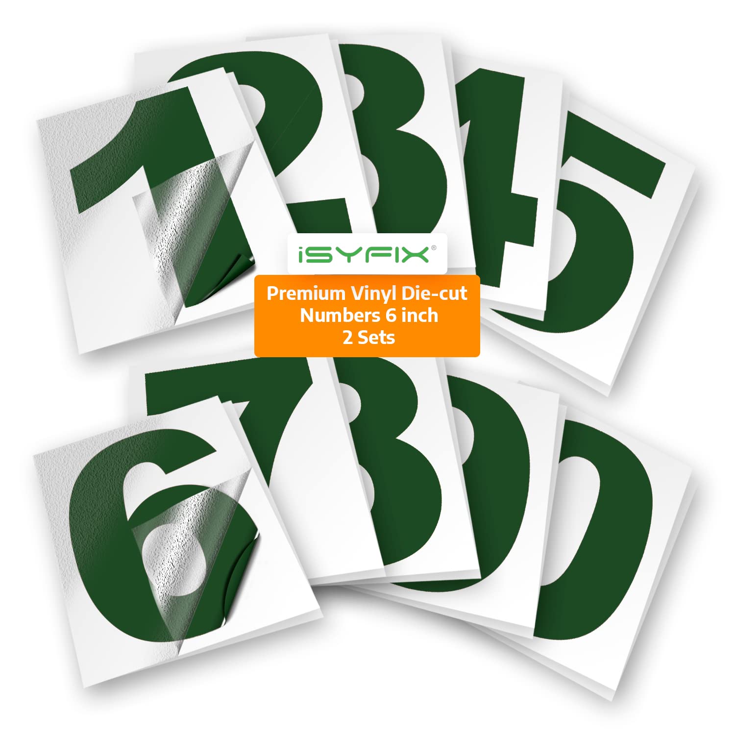 iSYFIX vinyl number stickers – Green