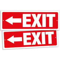 Exit sign with directional arrows — plastic, left arrow, 12 x 4 inch