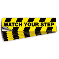 Watch Your Step Floor Decals — Anti-Slip Yellow & Black Caution Stickers