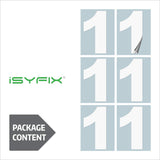 Number 1 vinyl sticker – white, 6 inch, in use
