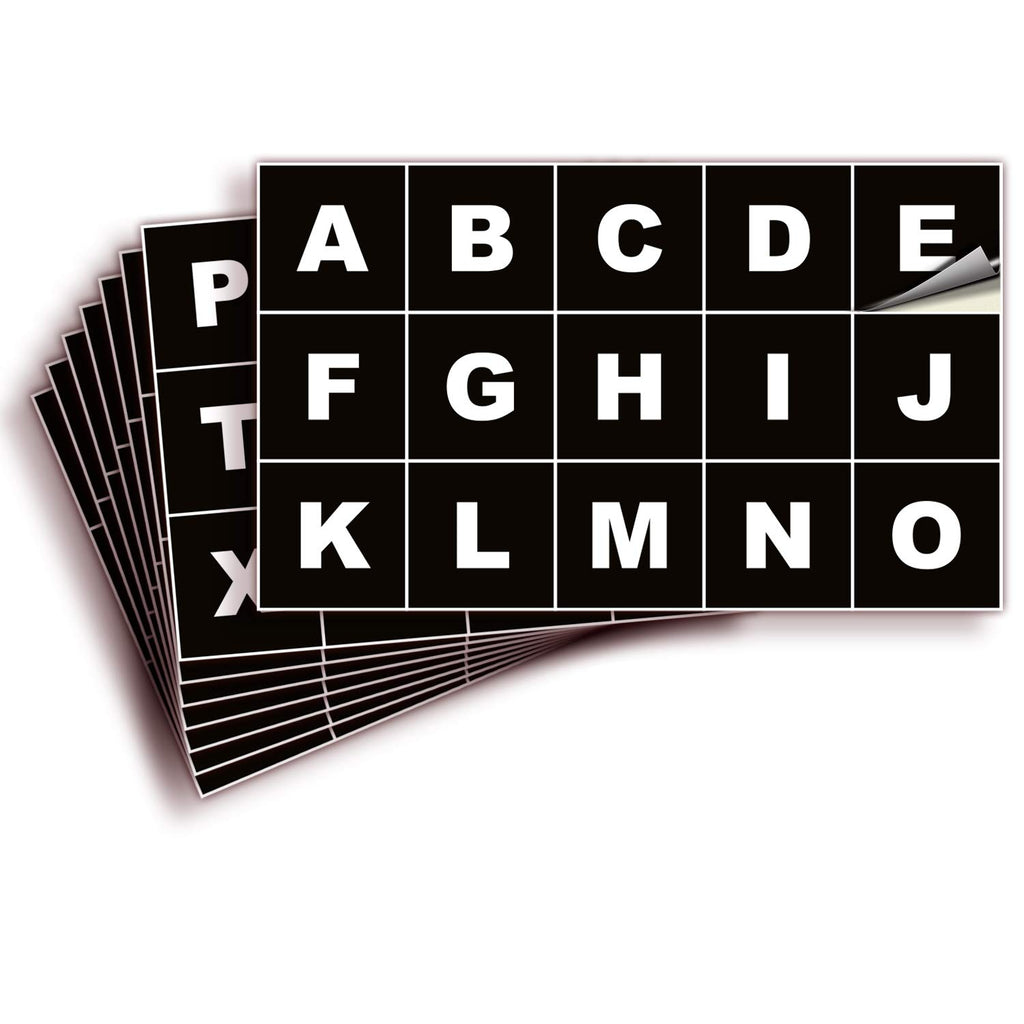 Square Letters Stickers - A to Z