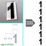 Black vinyl number stickers with background - product gallery