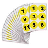 Consecutive Number Stickers 1–100 – Round Vinyl Labels, 7 Colors